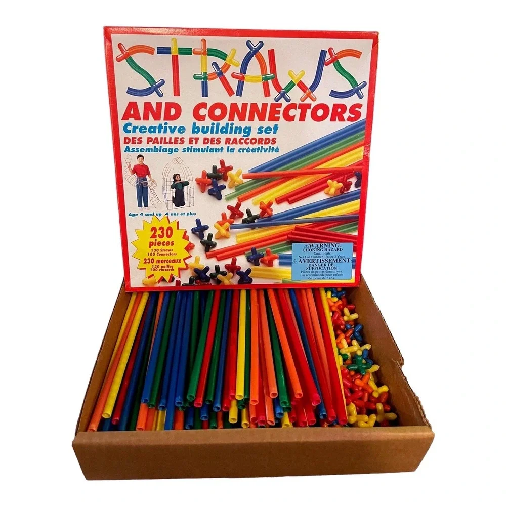 1998 Roylco Straws & Connectors Building Set 230 Piece COMPLETE STEM #6085